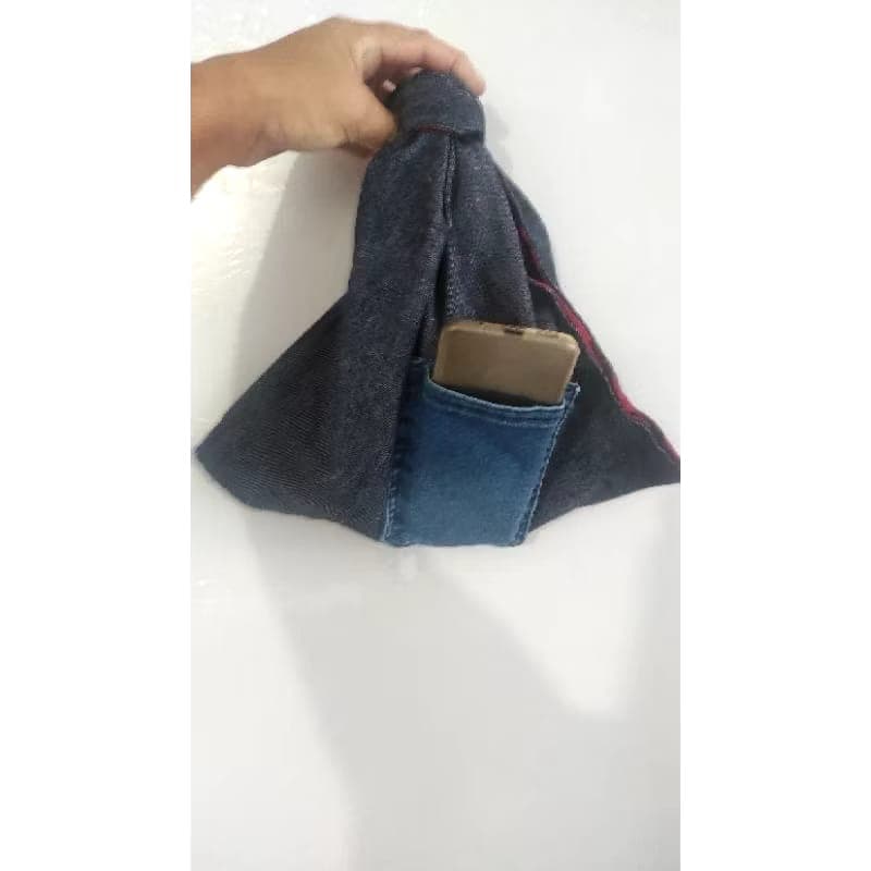 Bolsa de mão artesanal - feito de jeans