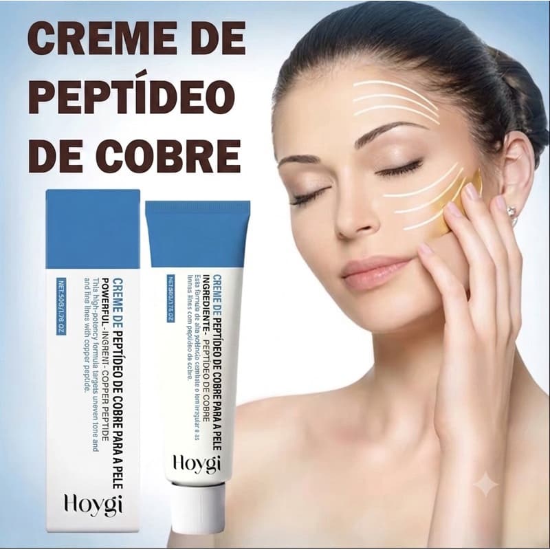 Creme de Peptídeo de Cobre Facial 50g Hidratante Firmador Antissinais Rejuvenescimento da Pele