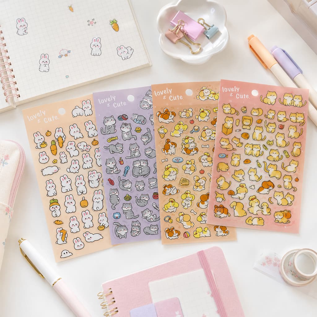 Adesivos Fofos Gatinhos E Coelhinhos Decoração Bullet Journal