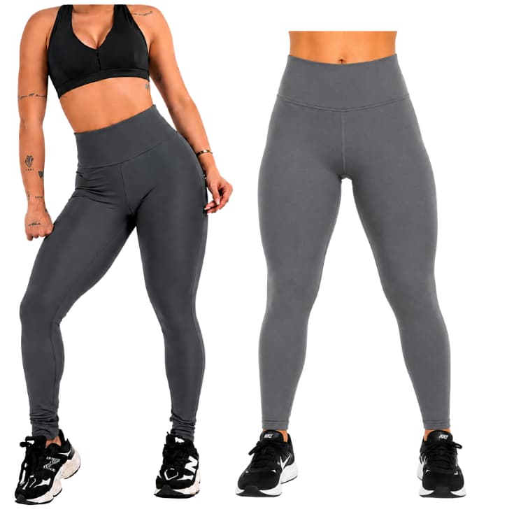 Kit 2 Calça Legging  De Academia Zero Transparência Modela O Corpo Feminina