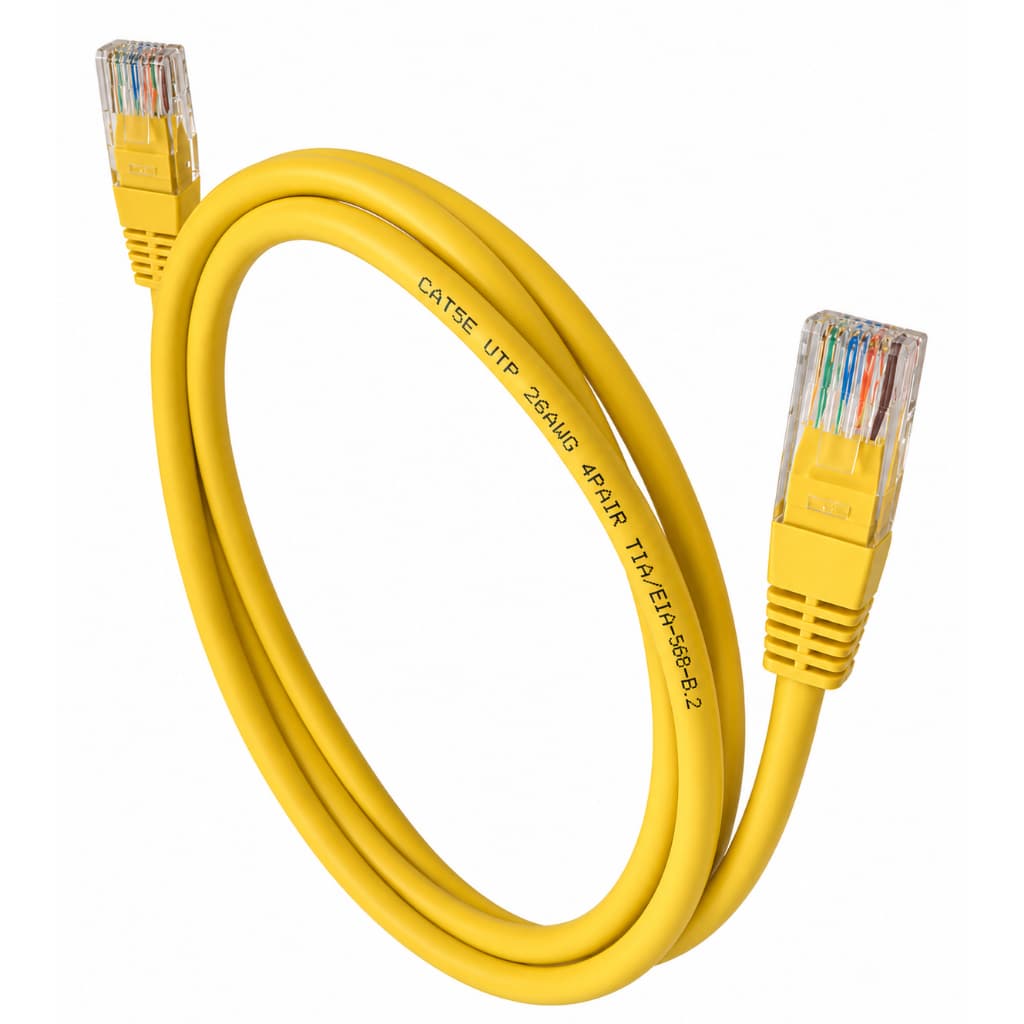 Cabo Rede Patch Cord UTP Cat5e 1,50m Amarelo RJ45 Eeksong