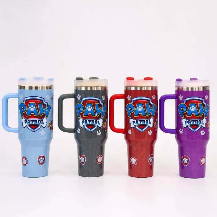 Copo Garrafa Térmica Personalizado 1200ml Patrulha Canina Com Canudo