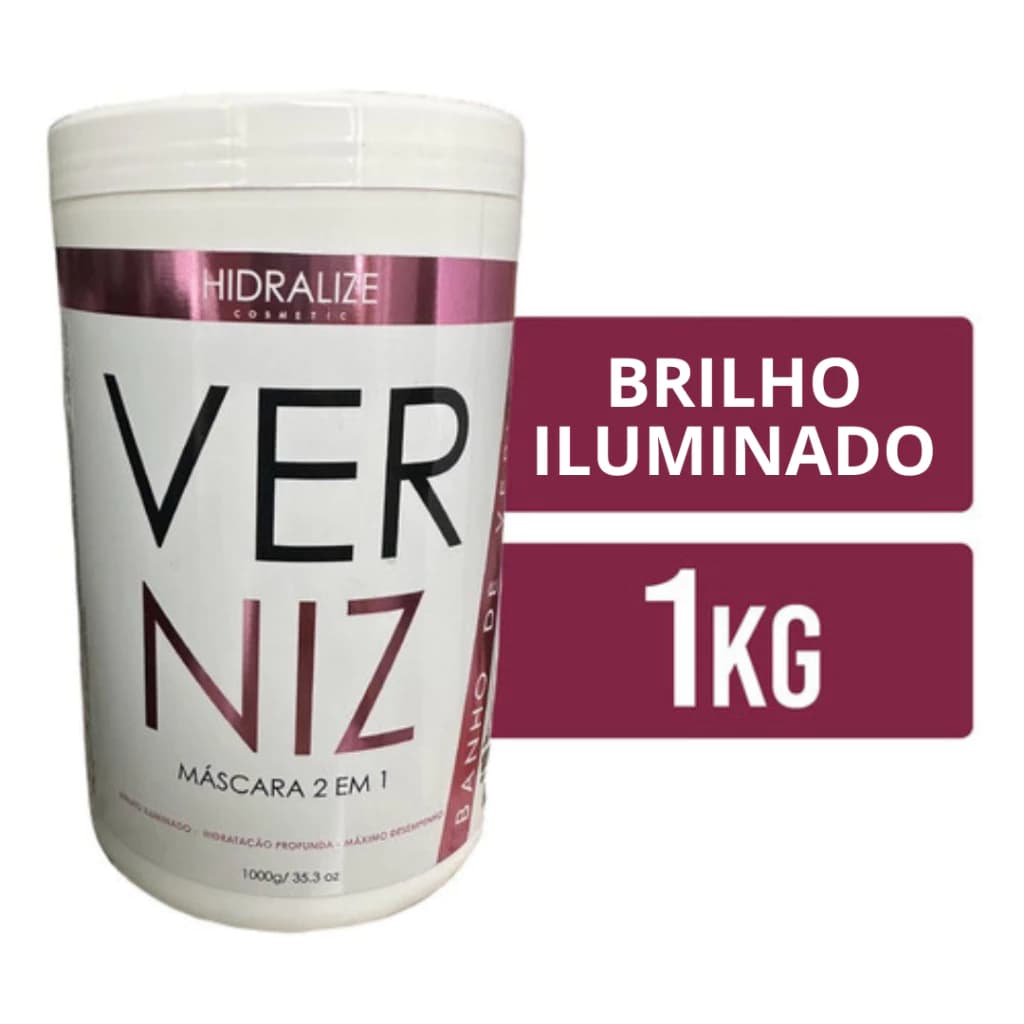 Máscara De Hidratação Nutrição Capilar 2 Em 1 Creme Banho de Verniz Hidralize Pote de 1Kg