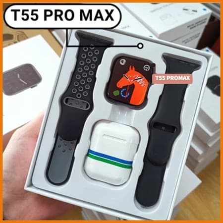 New Series 8 Watch T55 Pro 2.01 Max Smart Sports Wireless Watch Com i12 Earphones
