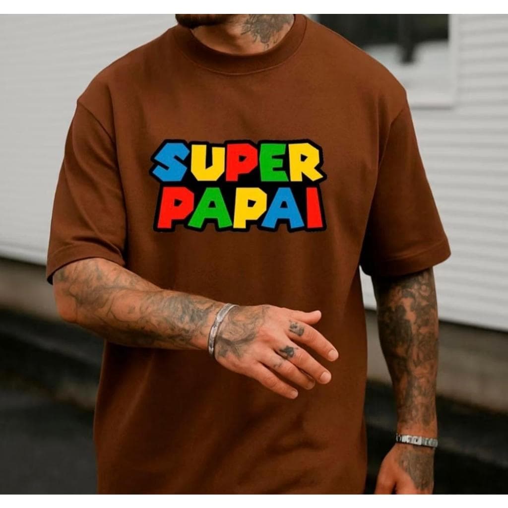 `Camiseta Masculina algodao premium Camisa Super papai Dia dos Pais Presente pai envio rapido