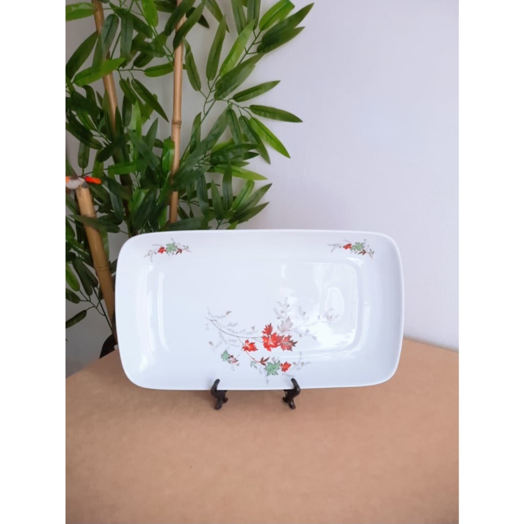 travessa em porcelana retangular floral outono porcel'ana estilo japonesa