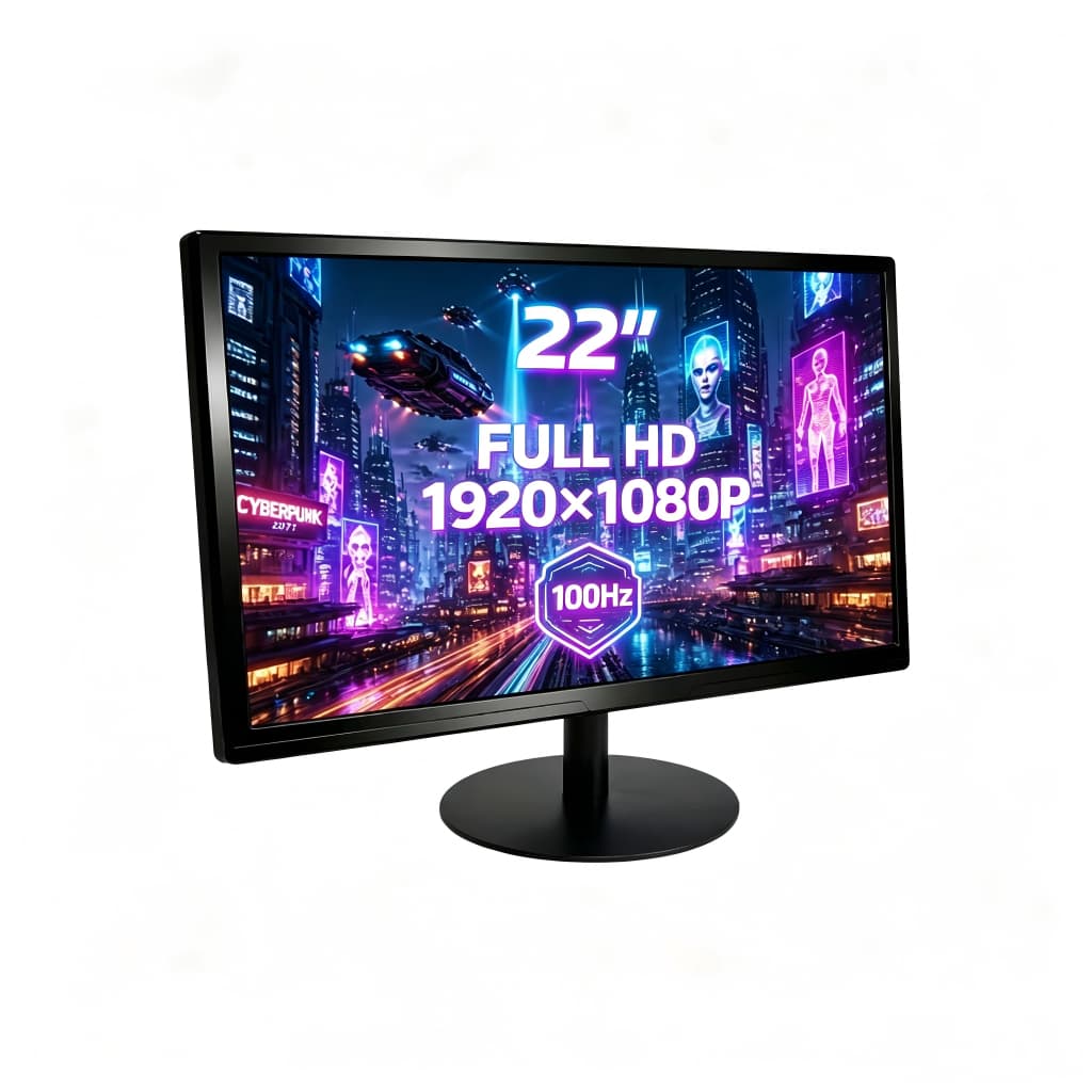 Monitor Led 22'' 1920*1080 Full Hd Com 100hz E 6ms Furação Vesa HDMI E VGA Vesa - Furação Vesa