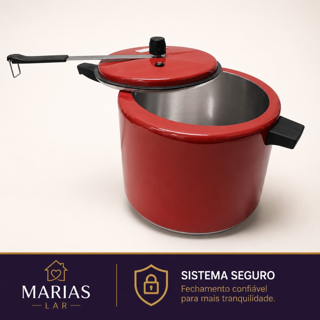 PANELA DE PRESÃO 7 LITROS- VERMELHO CEREJA + ENVIO IMEDIATO E SEGURO