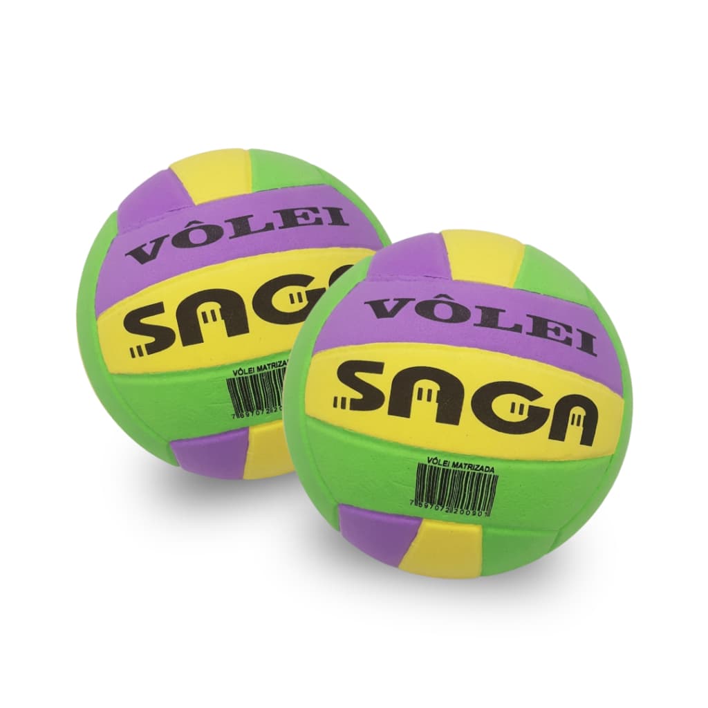 Kit 2 Bolas de Vôlei EVA Verde Claro Praia Piscina Escola Recreação
