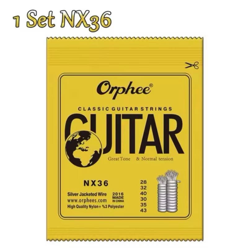 PALHETA DE BRINDE! Conjunto Orphee Nylon, tensão Normal, Violão Nylon, Cordas de Nylon Para Violão Acústico e Elétrico