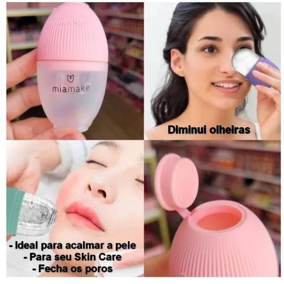 Ice Skin Rolo Facial Massageador Molde Gelo Mia Make Estimula Redução Inchaço e Olheiras Skin Care