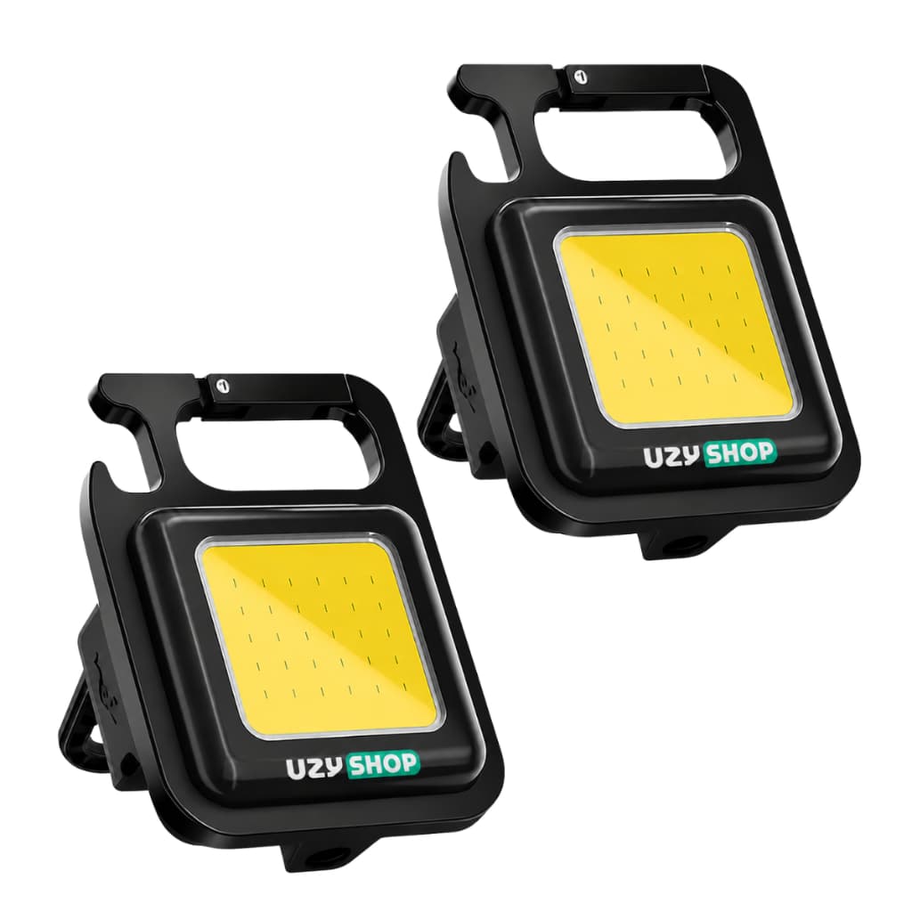Kit 2 Mini Lanternas LED COB 800lm 3 Modos Recarregável USB Ímã 360°