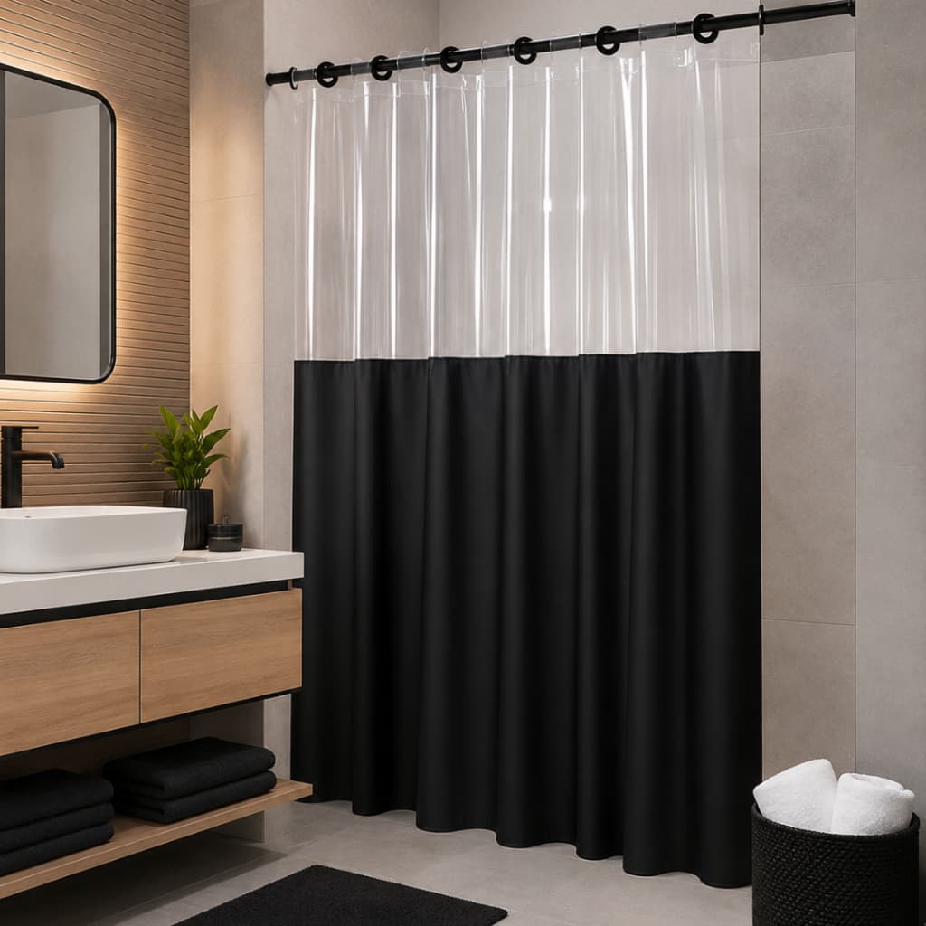 Cortina Para Box Banheiro Com Ilhós 100% PVC Vinil Antimofo Impermeável Varias Cores