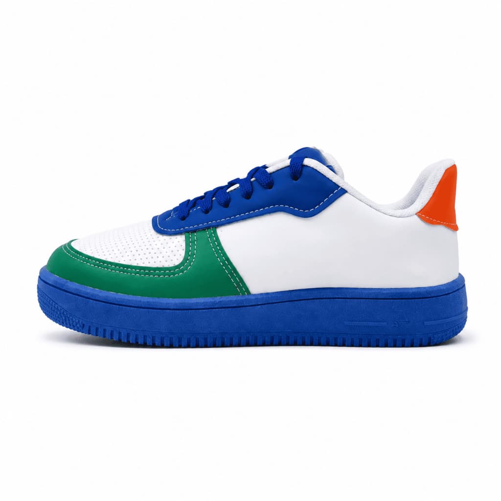 Tênis Masculino Plataforma Casual Confortável Solado Alto Branco Azul Verde Laranja Urbano