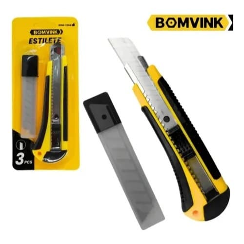 Estilete Retrátil Profissional De Precisão Lâmina Metal Artesanato Abrir Caixas BOM-3304