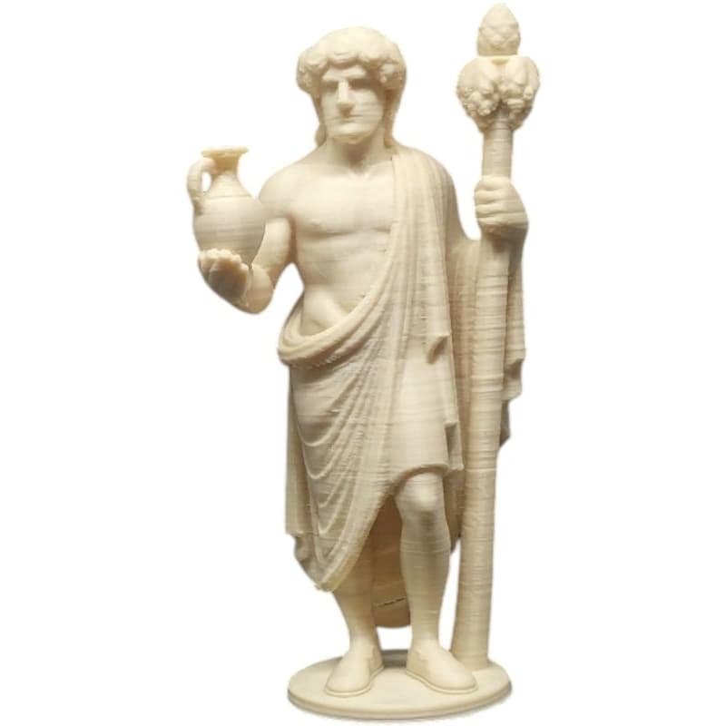 Estátua Deus Dionísio Baco Mitologia Grega Escultura Decorativa Miniatura Impressão 3D PETG Premium Vinho