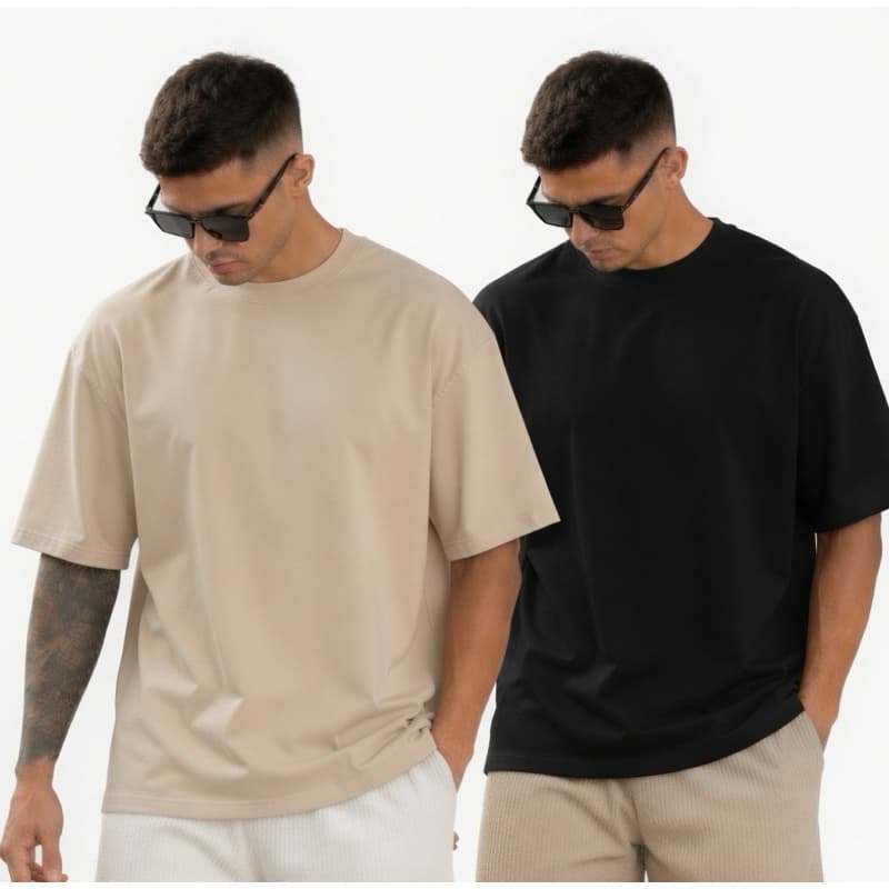 Kit 2 Camiseta Masculina Oversize Streetwear  Premium Over Masculina