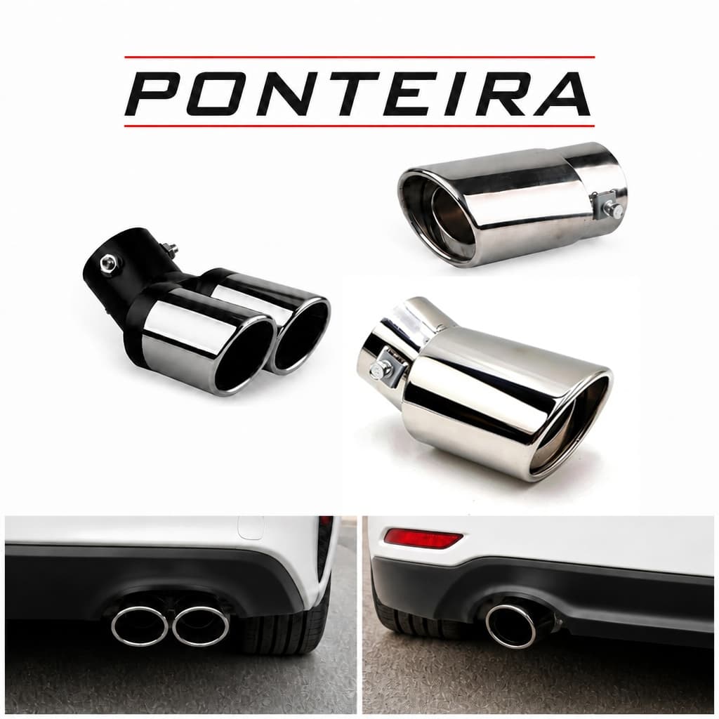 Universal Saída Dupla Ponteira de Escapamento para Carro Aço Inoxidável Universal Fácil de Instalar Design Espor