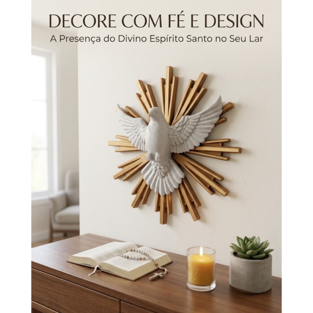 Quadro Divino Espírito Santo Decorativo Para Parede Sala Quarto e Oratório