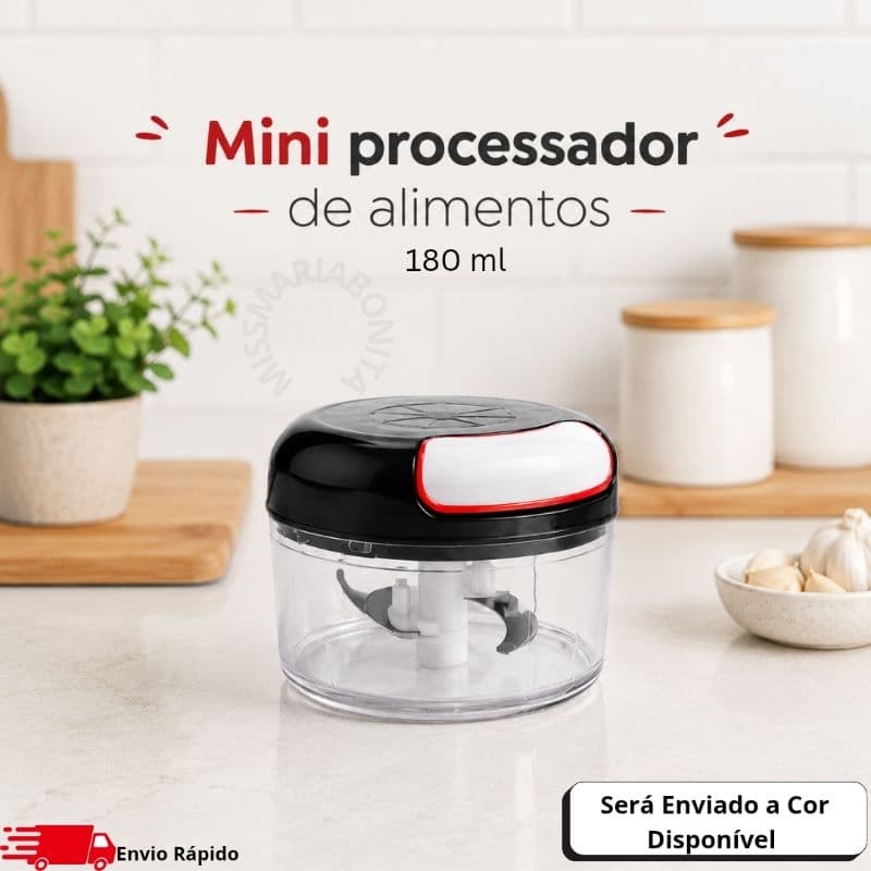 Processador Manual de Alimentos 180ml Triturador de Alho Cebola Legumes Temperos Cozinha