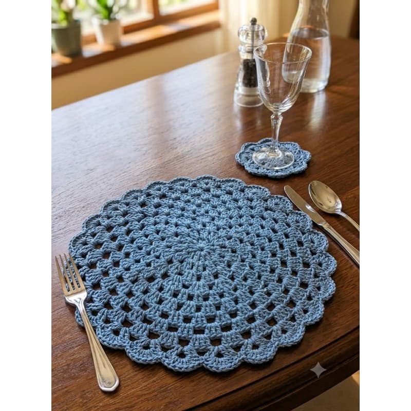 KitSuplast com porta copos em crochê, mesa posta,decoração,jogo americano,protetor pra prato,protetor pra copo