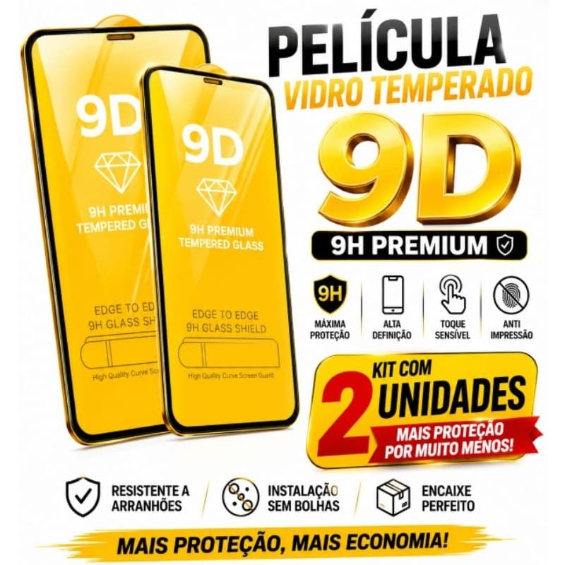 kit 2 Películas iPhone 13 Pro Vidro temperado 9d Premium 9h