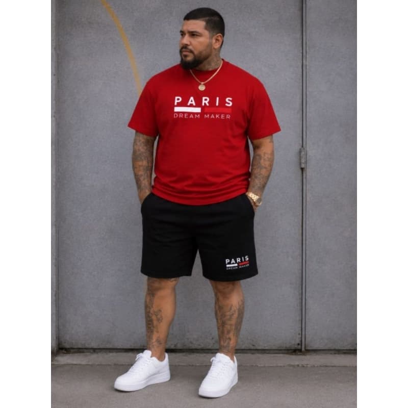 Kit Conjunto Camiseta e Short Tactel Plus Size Estilo Mauricinho Conforto e Estilo com Qualidade Premium.