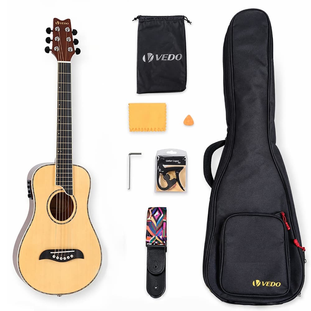 Conjunto de violão de 36 polegadas, ideal para iniciantes e adultos, com bolsa de transporte EQ, pá, alça, clipe de