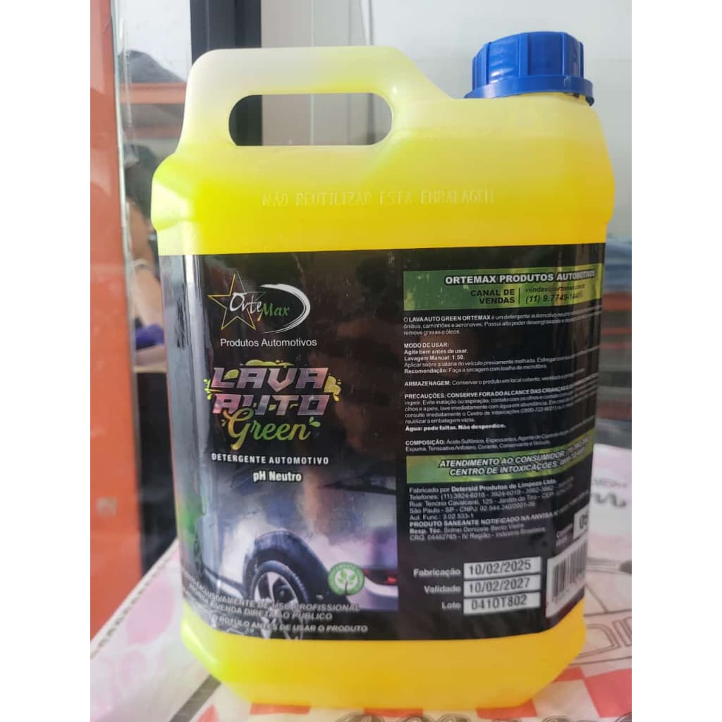 Shampoo Automotivo Lava Autos Concentrado Com Cera Carnaúba 5 Litros - Ortemax