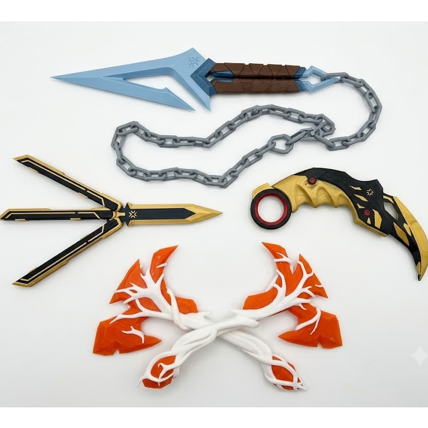 FACA VALORANT TODOS OS MODELOS KARAMBIT BUTTERFLY 3D DECORATIVA CACMEMORIES