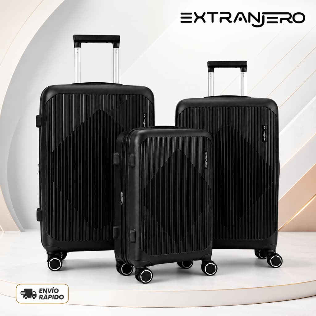 Kit 3 Peças Malas de Viagem Polipropileno P M G Rodas 360° Cadeado Segurança 10kg 23kg 32kg