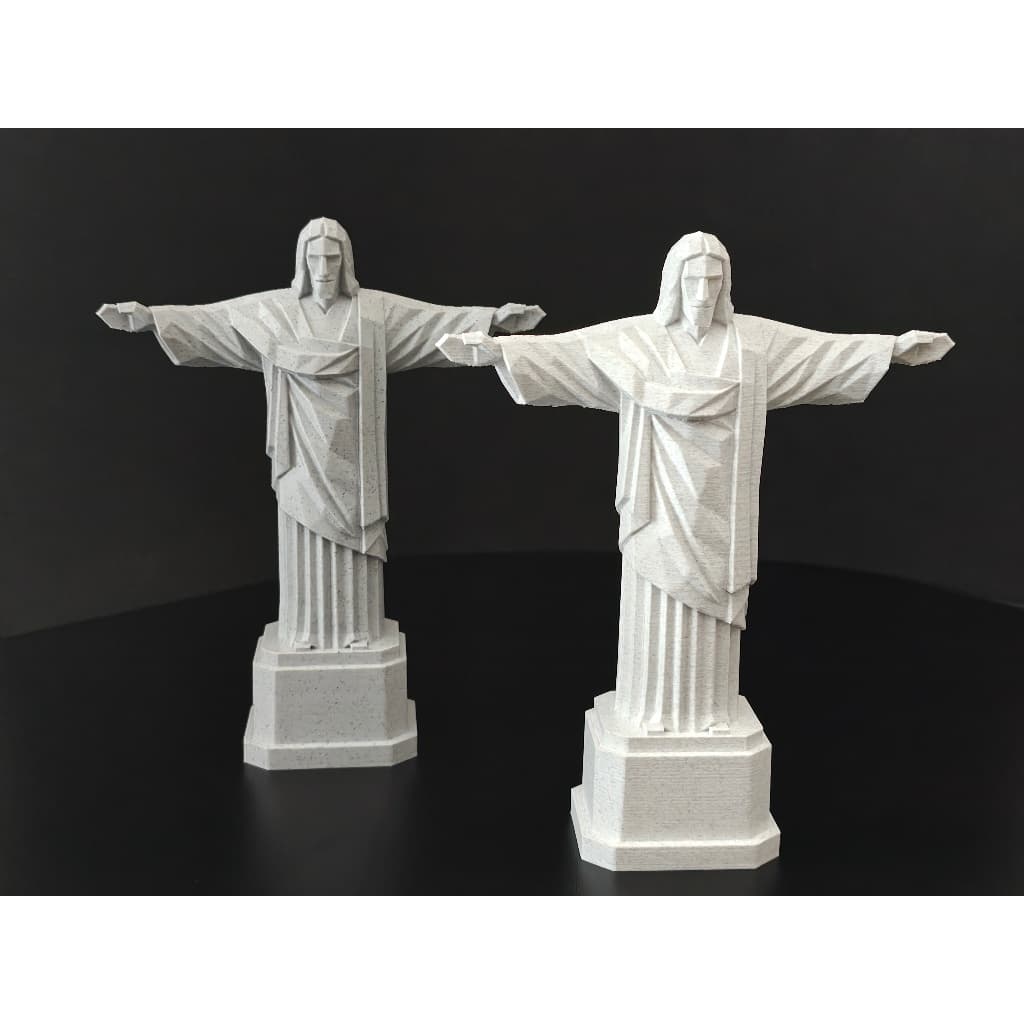 Escultura Cristo Redentor 20cm Lembrança Rio de Janeiro - Enfeite de Mesa e Aparador Efeito Mármore