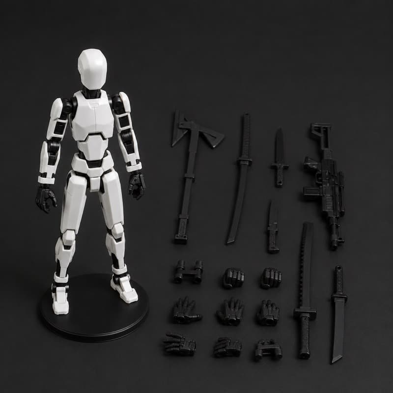 Dummy 13 Boneco Articulado Completo | Kit com Armas e Mãos Extras | 14cm
