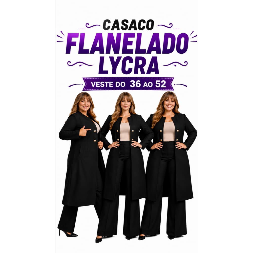 Casaco Flanelada Térmica Moda Evangélica Gospel Plus Size na promoção Preta Blaser Social Cardigan