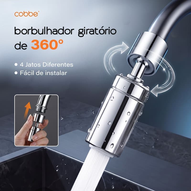 Arejador Articulado Para Torneira Quatro Funções 360° Anti Respingo Cozinha Banheiro Heemli