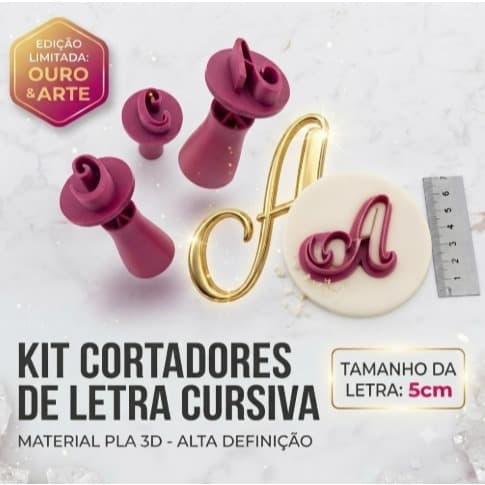 Kit Carimbo Marcador De Brigadeiro Alfabeto Letra Cursiva Confeitaria Gourmet Biscuit Pasta Americana Pronta Entrega