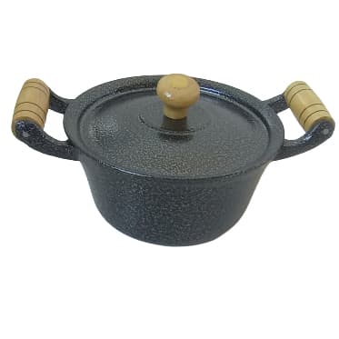 Panela Caçarola de alumínio 14 craqueado preto alumínio batido fundido e craqueado