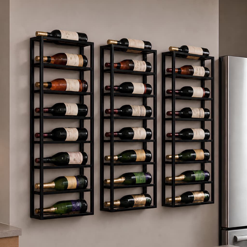 Adega Mini Bar Suporte de Parede Para 8 Garrafas de Vinhos com Kit Para Instalação