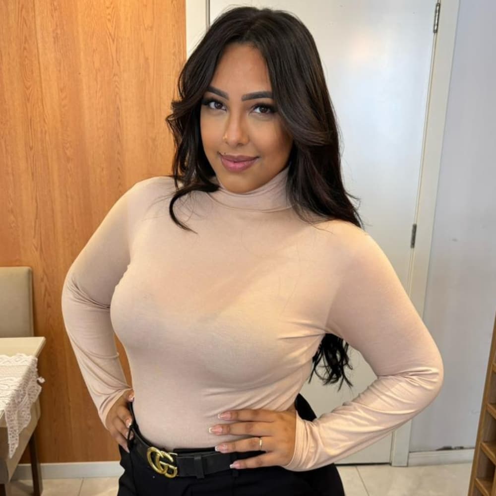 Blusa Feminina Gola Alta Manga Longa Viscolycra Lisa Básica Segunda Pele Inverno Casual