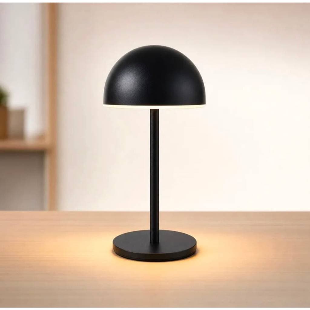 Luminária De Mesa Abajur Led 3 Tons USB Eclipse Metal Preta