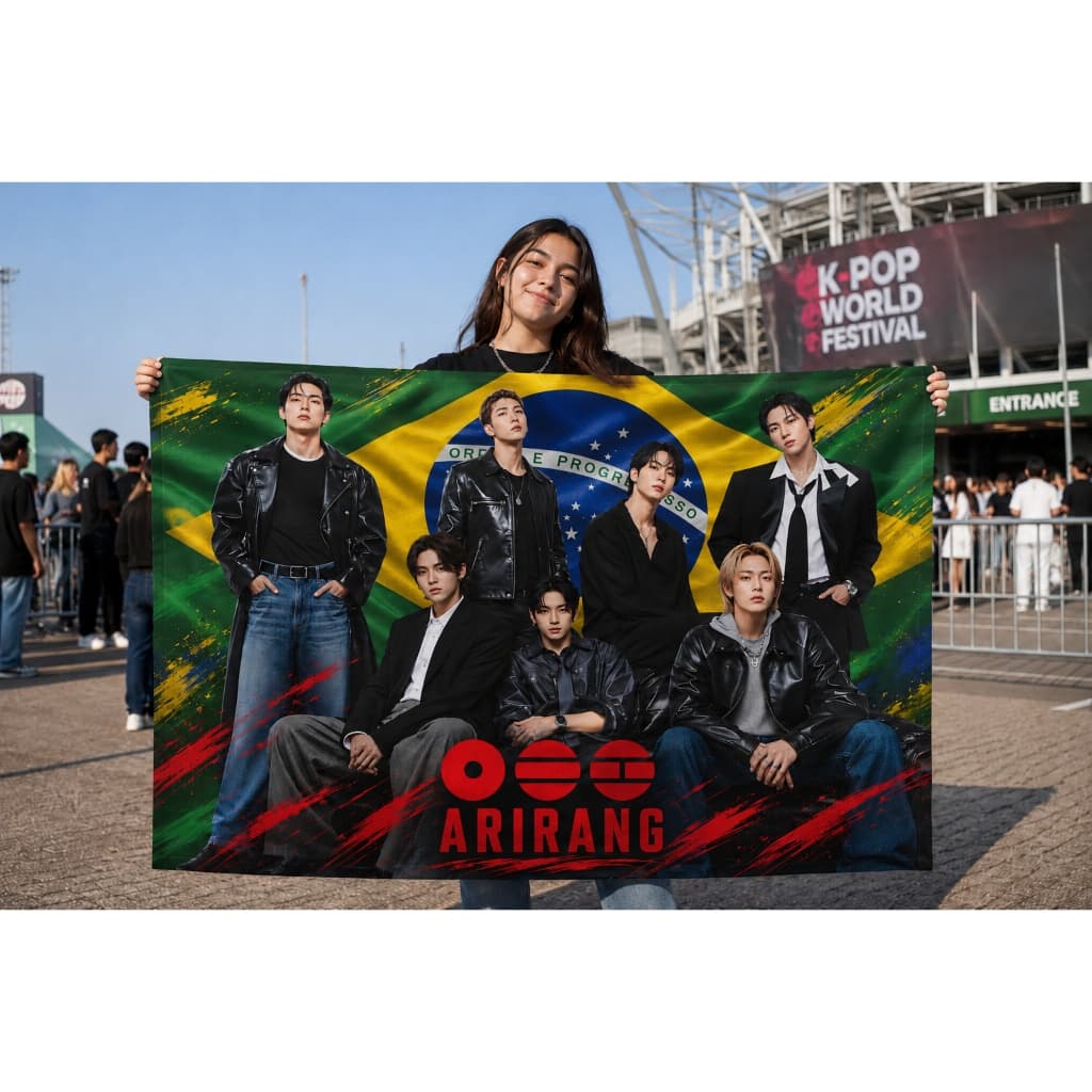 Bandeira Bts Kpop Arirang 1,50x1,00 metro