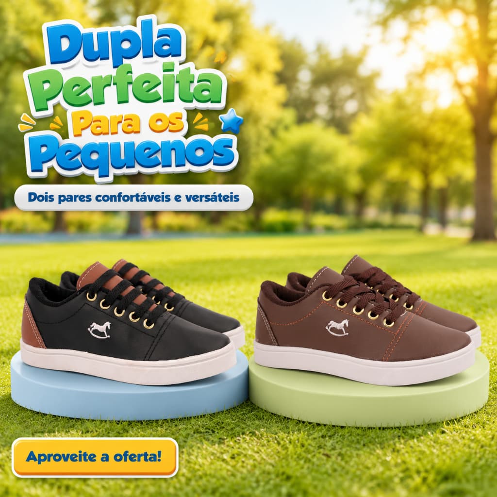 Kit 2 Sapatênis Polo Infantil De Menino | 2 Pares Confortáveis e Versáteis | APROVEITE A OFERTA!