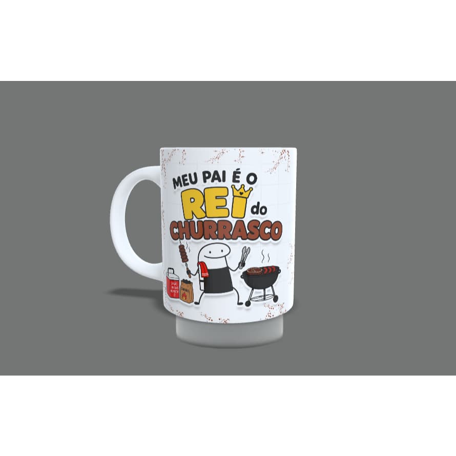 Caneca de Porcelana Rei da Meditação no Vaso Flork Frases divertidas Dia dos Pais