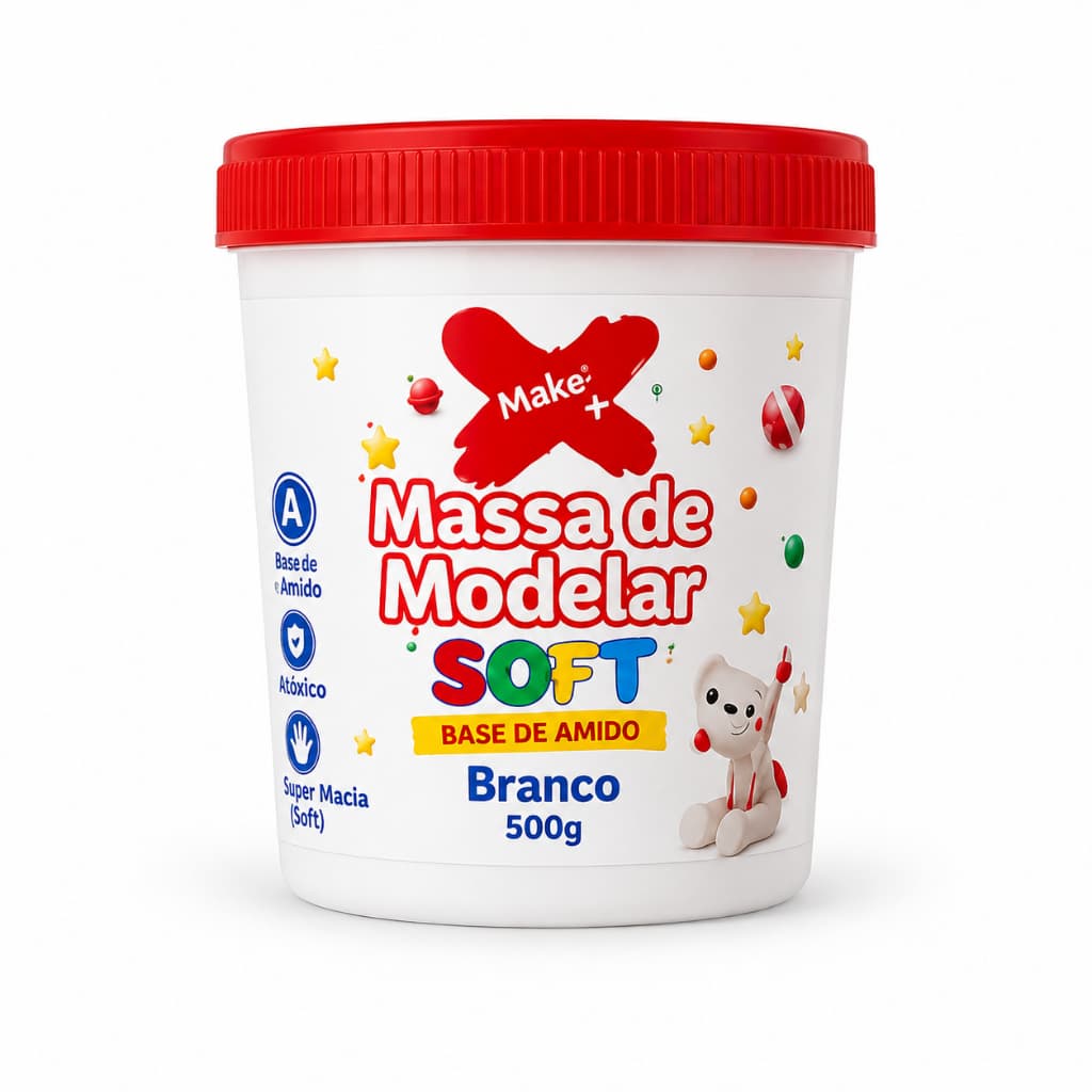 Massa De Modelar 500g Massinha Soft Base Amido Atoxico Cores