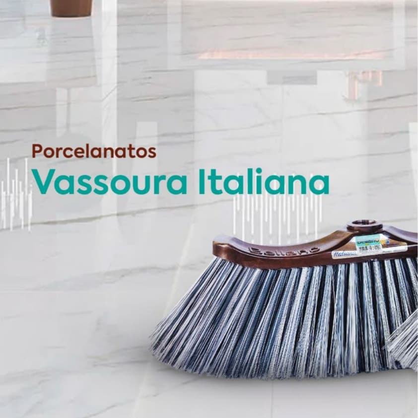 Vassoura Italiana ORIGINAL Para porcelanato e cerâmicas Cerdas Macia