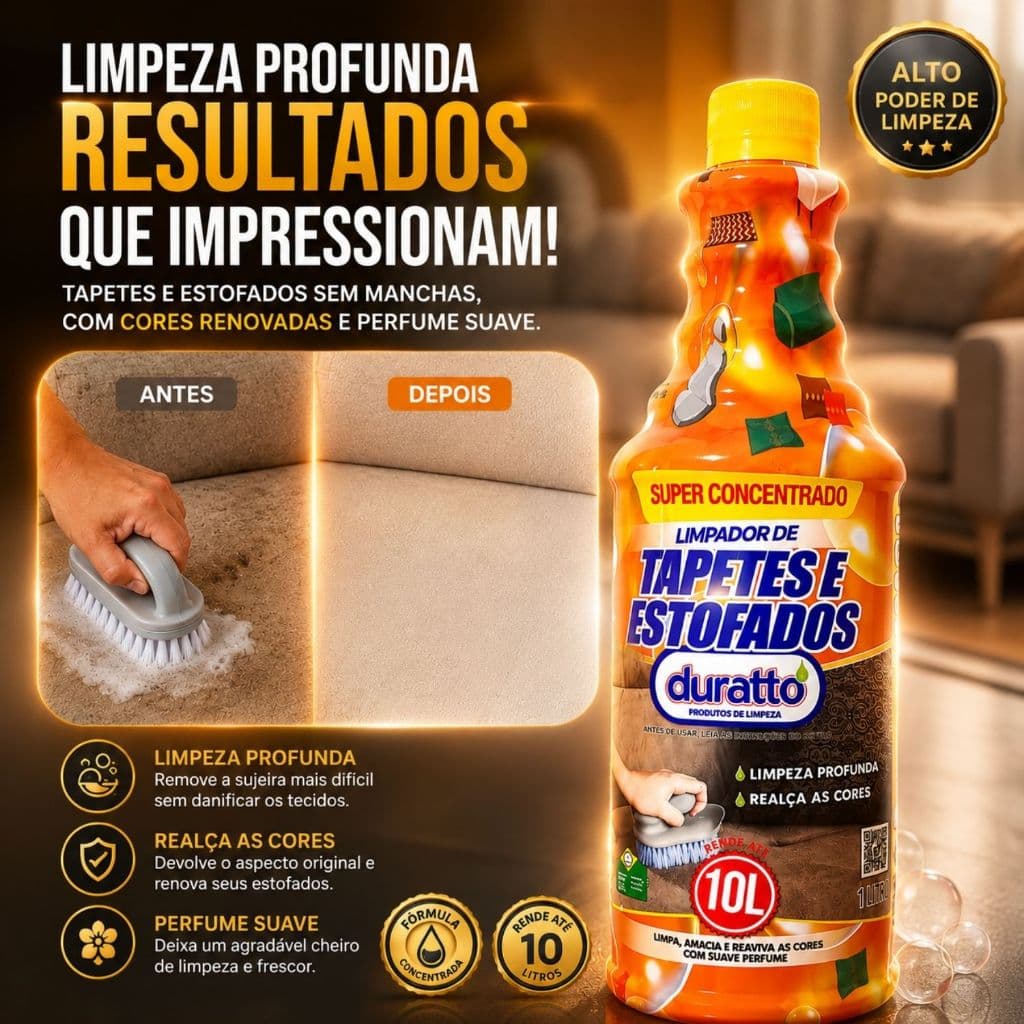 Limpa Tapetes e Estofados Super Concentrado Duratto 1 Litro