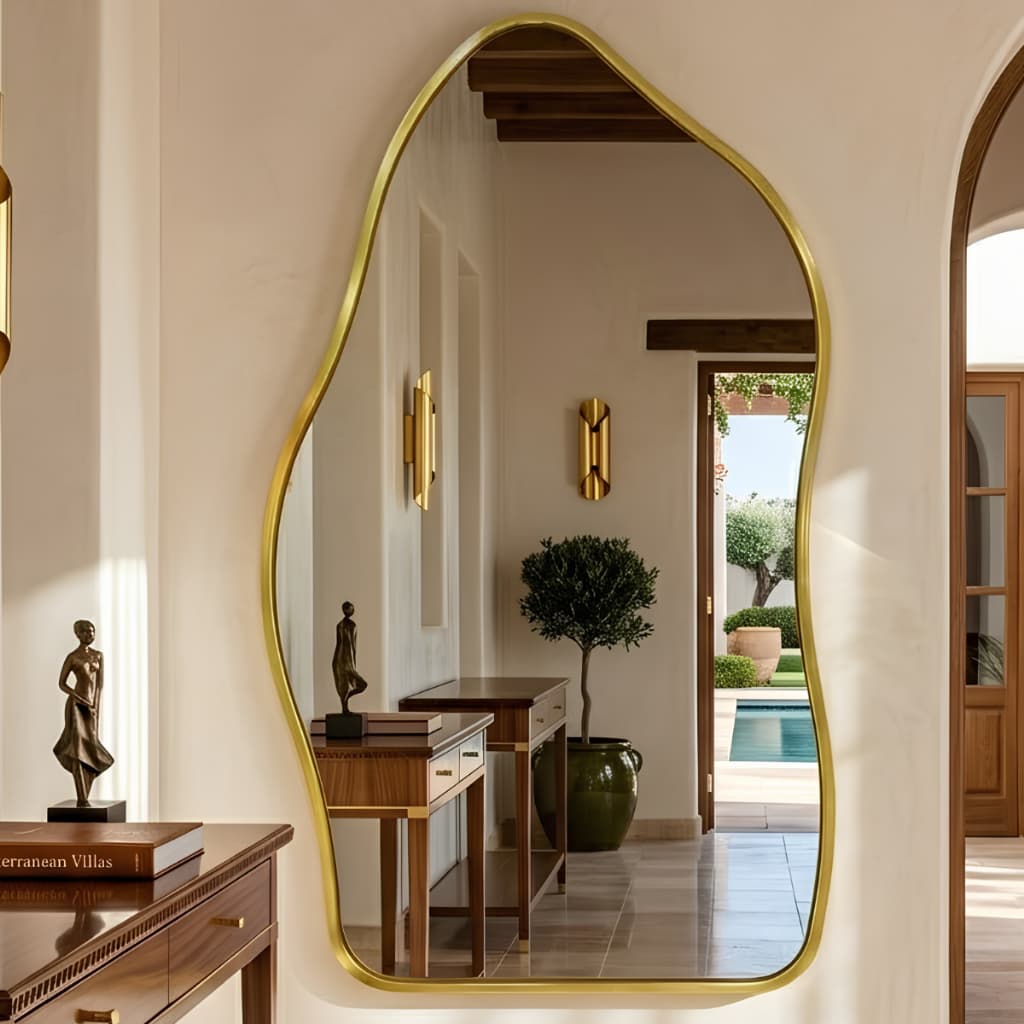 Espelho Lopazzi Orgânico Grande 110x50cm Decoração Pinterest Corpo Inteiro Moldura de Alumínio Sala Closet