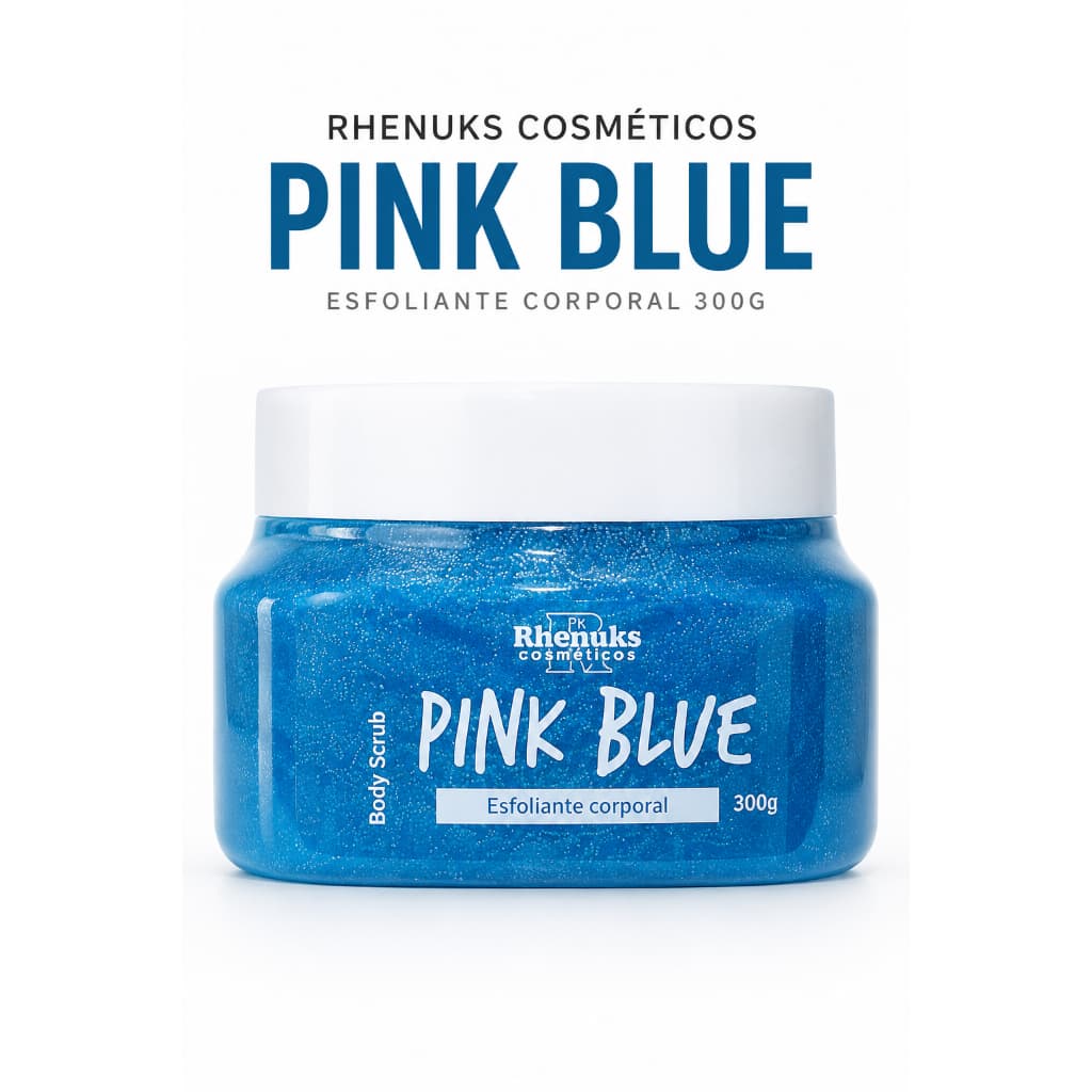 Esfoliante Corporal Pink Blue Rhenuks 300g Body Scrub para Renovação da Pele, Limpeza e Pele Macia