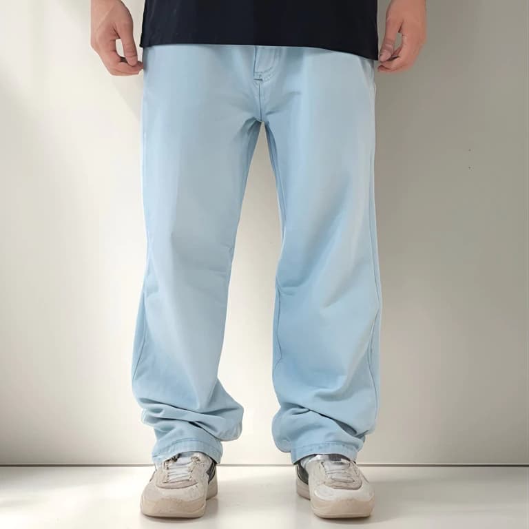 Calça Jeans Masculina Modelo Balão Baggy Reta Boca Larga