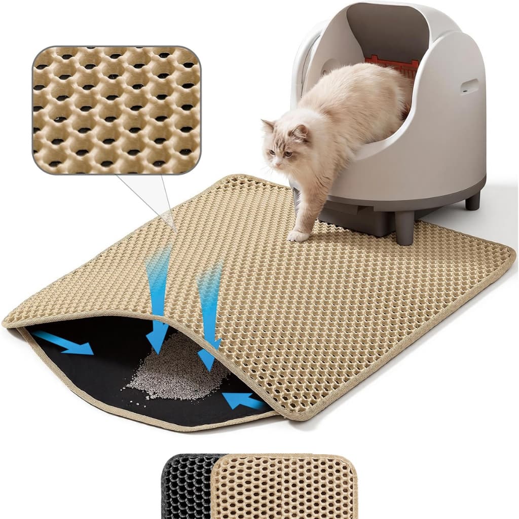 Tapete Higiênico para Caixa de Areia de Gatos Anti Sujeira Coletor De Areia EVA 55x75 cm